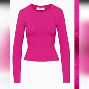 Aritza Babaton Sculpt Knit Crew Longsleeve Hot Pink size 2XS